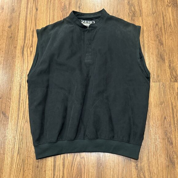 Zero Restriction Sleeveless Jacket Men Large Microsuede 1/4 Snap Golf Vest Green - Picture 1 of 6